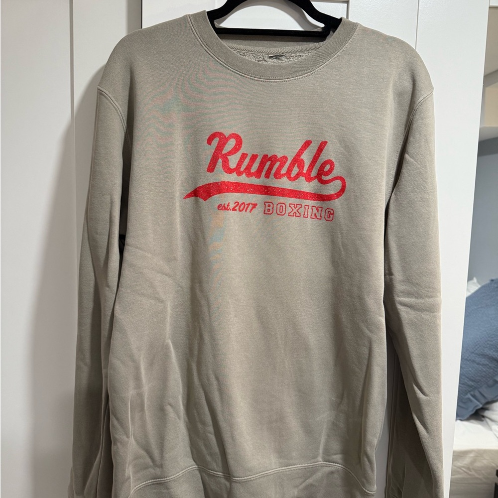 Rumble Boxing Sweatshirt in Gray with Red Logo
